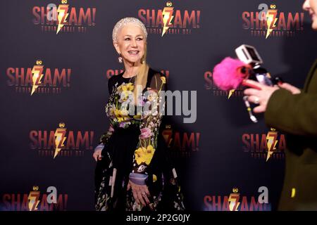 Rome, Italy. 03rd Mar, 2023. Helen Mirren attends the premiere for 'Shazam! Fury Of The Gods' at The Space Cinema Moderno on March 03, 2023 in Rome, Italy. Credit: dpa/Alamy Live News Stock Photo