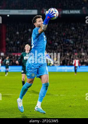 Rotterdam - FC Groningen keeper Michael Verrips during the match between Feyenoord v FC Groningen at Stadion Feijenoord De Kuip on 4 March 2023 in Rotterdam, Netherlands. (Box to Box Pictures/Tom Bode) Stock Photo