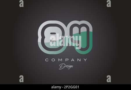 84 green grey number logo icon design. Creative template for business and company Stock Vector