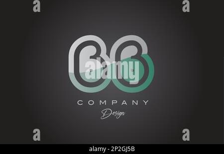 66 green grey number logo icon design. Creative template for business and company Stock Vector