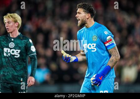 Rotterdam - FC Groningen keeper Michael Verrips during the match between Feyenoord v FC Groningen at Stadion Feijenoord De Kuip on 4 March 2023 in Rotterdam, Netherlands. (Box to Box Pictures/Yannick Verhoeven) Stock Photo