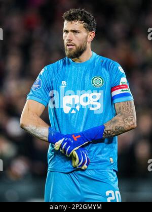 Rotterdam - FC Groningen keeper Michael Verrips during the match between Feyenoord v FC Groningen at Stadion Feijenoord De Kuip on 4 March 2023 in Rotterdam, Netherlands. (Box to Box Pictures/Yannick Verhoeven) Stock Photo