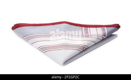 Folded handkerchief isolated on white. Stylish accessory Stock Photo