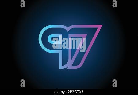 pink line 97 number logo icon design. Creative template for company and business Stock Vector