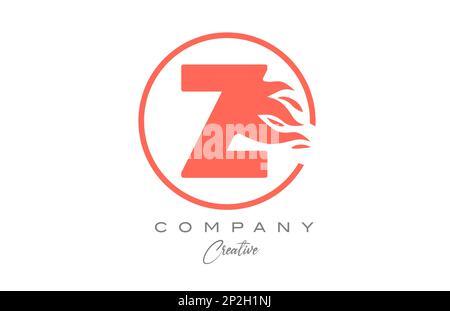 orange Z alphabet letter icon for corporate with flames. Fire design suitable for a company logo Stock Vector