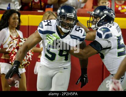 Santa Clara, United States. 12th Nov, 2019. San Francisco 49ers running  back Tevin Coleman (26) is tackled by Seattle Seahawks middle linebacker Bobby  Wagner (54) with an assist by a jersey pull