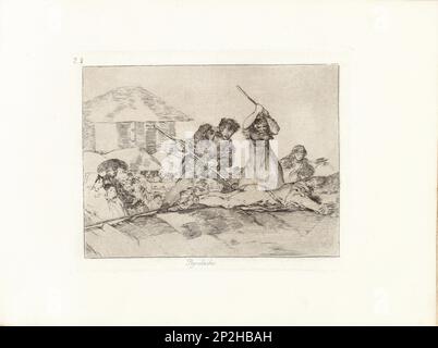 Los Desastres de la Guerra (The Disasters of War), Plate 28: Populacho (Rabble), 1810s. Private Collection. Stock Photo