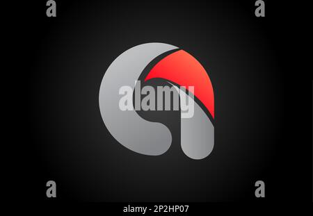 orange grey A alphabet letter logo icon design with gradient color. Creative template for company and business Stock Vector