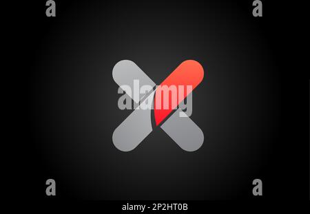 orange grey X alphabet letter logo icon design with gradient color. Creative template for company and business Stock Vector