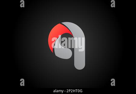 orange grey Q alphabet letter logo icon design with gradient color. Creative template for company and business Stock Vector