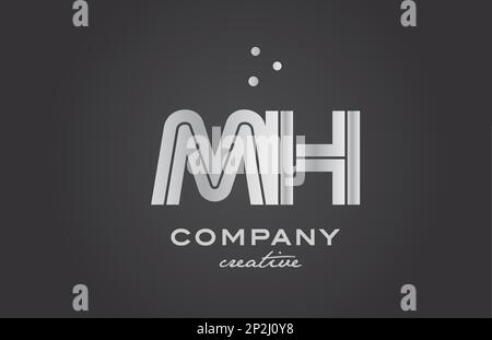 gold golden MH combination alphabet bold letter logo with dots. Joined creative template design for business and company Stock Vector