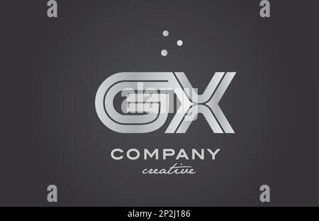 gold golden GX combination alphabet bold letter logo with dots. Joined ...