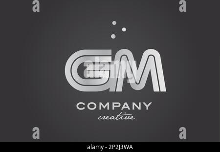 Creative blue letters gm g m logo with leading Vector Image