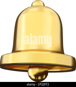 Notification message bell icon alert and alarm icon. 3d vector illustration. Stock Vector