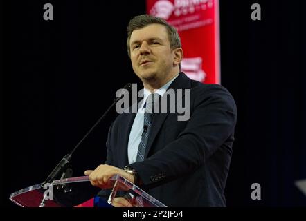 Oxon Hill, United States. 04th Mar, 2023. James O'Keefe, Guerrilla Journalist, at the 2023 Conservative Political Action Conference (CPAC) in National Harbor, Maryland, U.S., on Saturday, March 4, 2023. Credit: Ron Sachs /CNP/Sipa USA Credit: Sipa USA/Alamy Live News Stock Photo