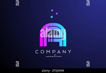 pink blue dots U alphabet letter logo icon design. Template design for ...