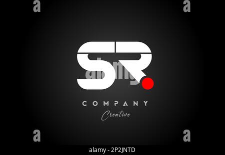 red white alphabet letter SR S R combination for company logo. Suitable as logotype design for a business Stock Vector