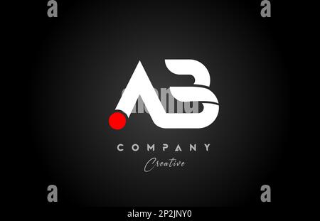 red white alphabet letter AB A B combination for company logo. Suitable as logotype design for a business Stock Vector