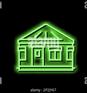 yurt house neon glow icon illustration Stock Vector