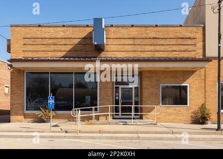 Tonica, Illinois - United States - March 1st, 2023: Downtown building and storefront in Tonica, Illinois, USA. Stock Photo