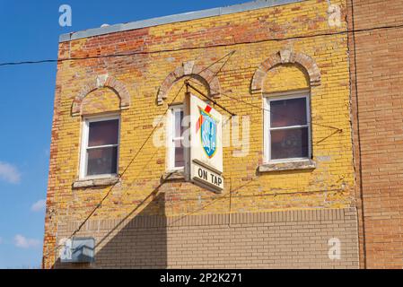 Tonica, Illinois - United States - March 1st, 2023: Downtown building and storefront in Tonica, Illinois, USA. Stock Photo