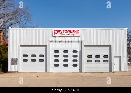 Tonica, Illinois - United States - March 1st, 2023: Downtown building and storefront in Tonica, Illinois, USA. Stock Photo