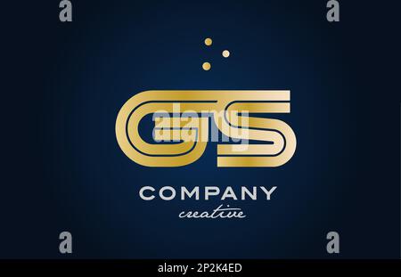 gold golden GS combination alphabet bold letter logo with dots. Joined ...
