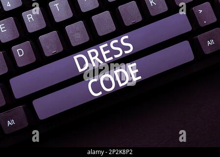 Handwriting Text Writing Dress Code. Concept Meaning an Accepted Way of  Dressing for a Particular Occasion or Group Stock Illustration -  Illustration of clothes, modern: 167018461