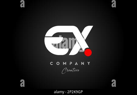 red white alphabet letter EX E X combination for company logo. Suitable as logotype design for a business Stock Vector