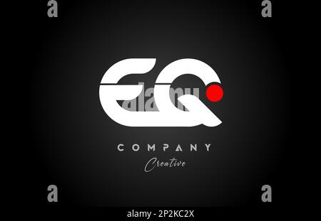 red white alphabet letter EQ E Q combination for company logo. Suitable as logotype design for a business Stock Vector