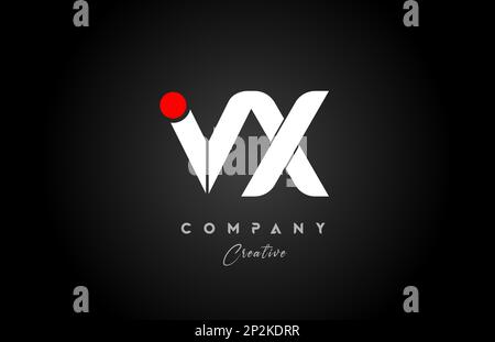 red white alphabet letter VX V X combination for company logo. Suitable as logotype design for a business Stock Vector