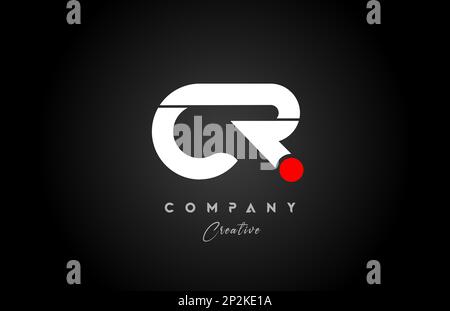 red white alphabet letter CR C R combination for company logo. Suitable as logotype design for a business Stock Vector