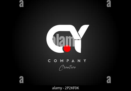 red white alphabet letter CY C Y combination for company logo. Suitable as logotype design for a business Stock Vector