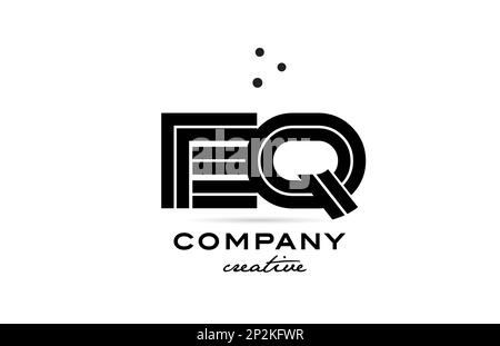 joined EQ alphabet letter logo icon combination design with dots and ...