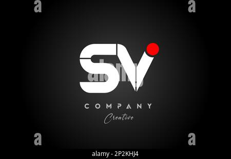 red white alphabet letter SV S V combination for company logo. Suitable as logotype design for a business Stock Vector
