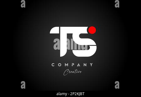 red white alphabet letter TS T S combination for company logo. Suitable as logotype design for a business Stock Vector