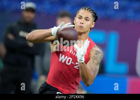 Princeton Wide Receiver Andrei Iosivas Runs A Drill At The NFL Football ...