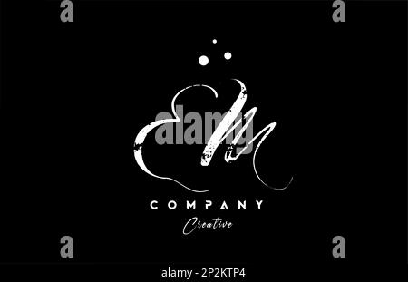 vintage EM alphabet letter logo icon combination design with dots ...