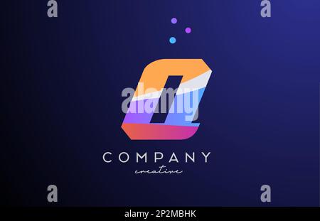 colored Q alphabet letter logo icon with dots. Orange pink blue creative template design for company and business Stock Vector