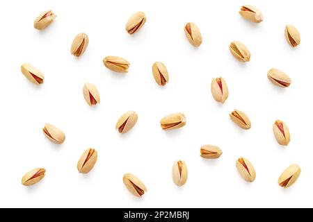High-Quality Pistachios Isolated on White Background Stock Photo