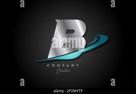 silver metal blue Y alphabet letter logo icon design with swoosh ...
