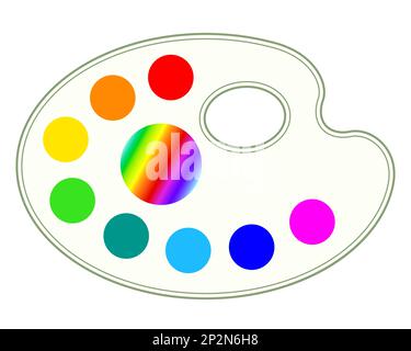 Illustration of an art color palette Stock Vector