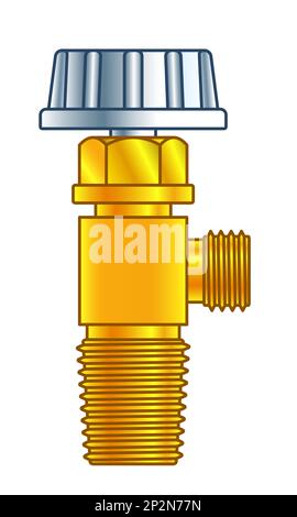Illustration of a gas cylinder valve Stock Vector