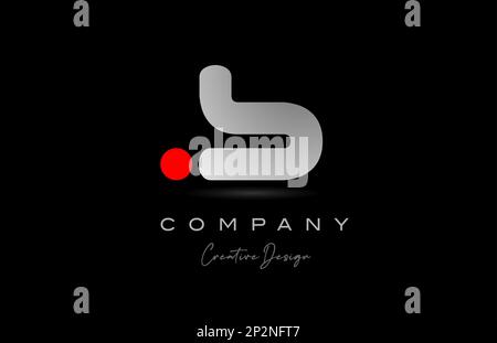 red grey B alphabet letter logo icon design with dot. Creative polygon template for company and business Stock Vector