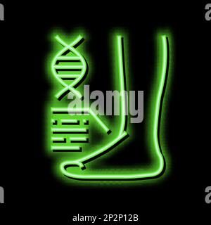 genetic flat feet disease neon glow icon illustration Stock Vector