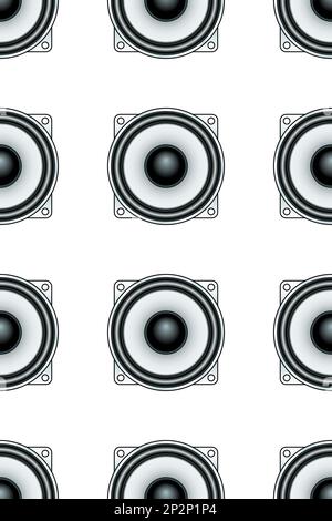 Seamless pattern of an audio loud speakers Stock Vector