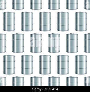 Seamless pattern of a cylindrical metal barrel Stock Vector