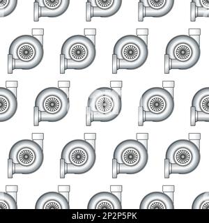 Seamless pattern of dynamic axisymmetric centrifugal compressor Stock Vector