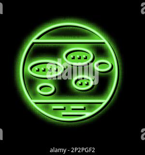 nummular eczema neon glow icon illustration Stock Vector