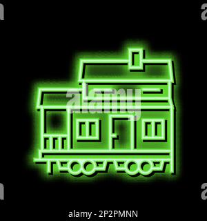 mobile home house neon glow icon illustration Stock Vector